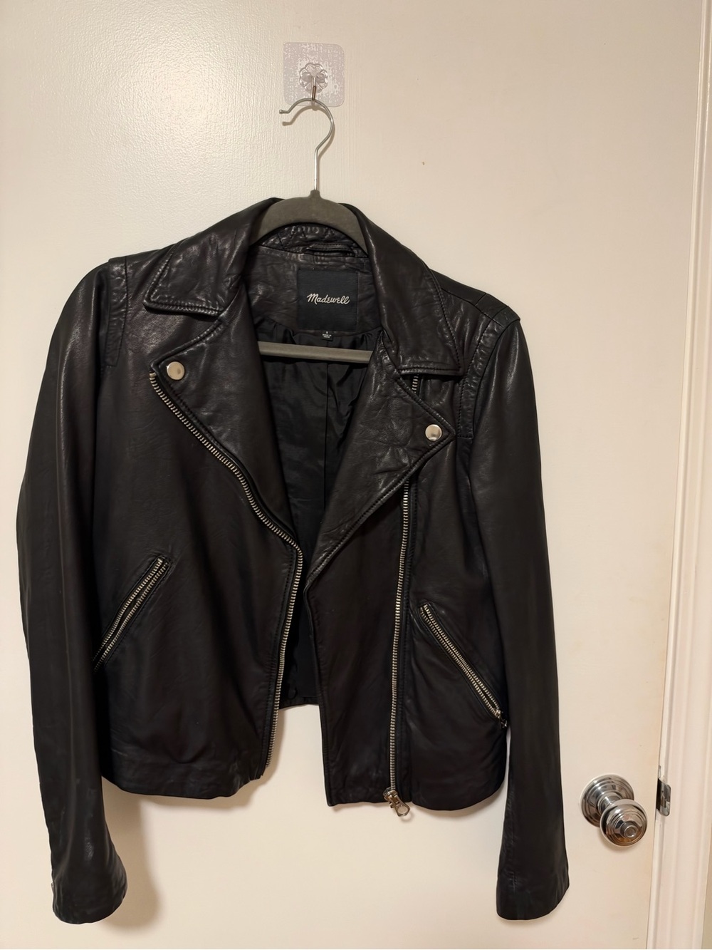 Madewell Black Leather Asymmetrical Moto Jacket